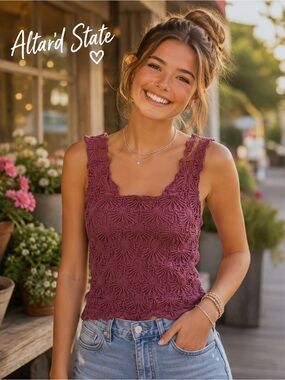 Altar'd State Intimates Textured maroon Tank Top: size medium/large